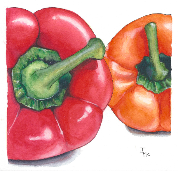 Title: "Best Friends", bright peppers using "Juicy" Trio