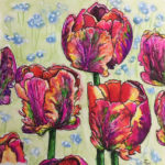 Parrot tulip on Harmony HP using Zebra fountain pens & watercolor